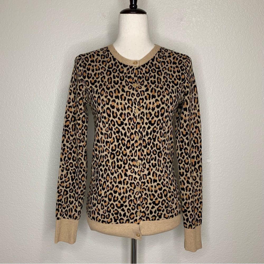 Merona Leopard Print Button Down Long Sleeves Cardigan